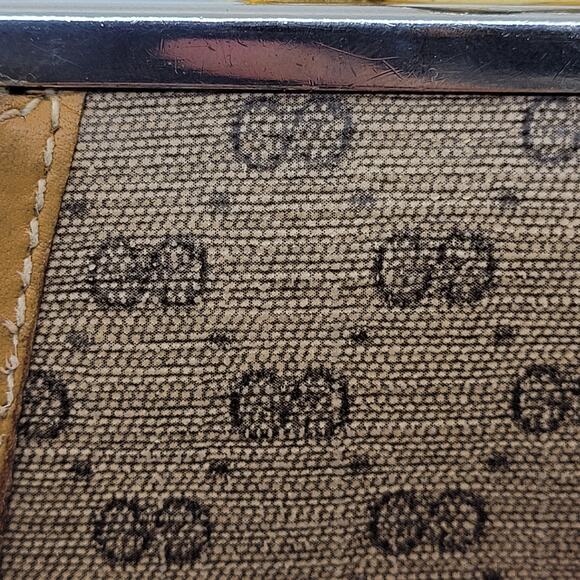 Gucci Coin Purse Vintage Kiss Clasp GG Brown Double Compartments Small - Picture 15 of 15